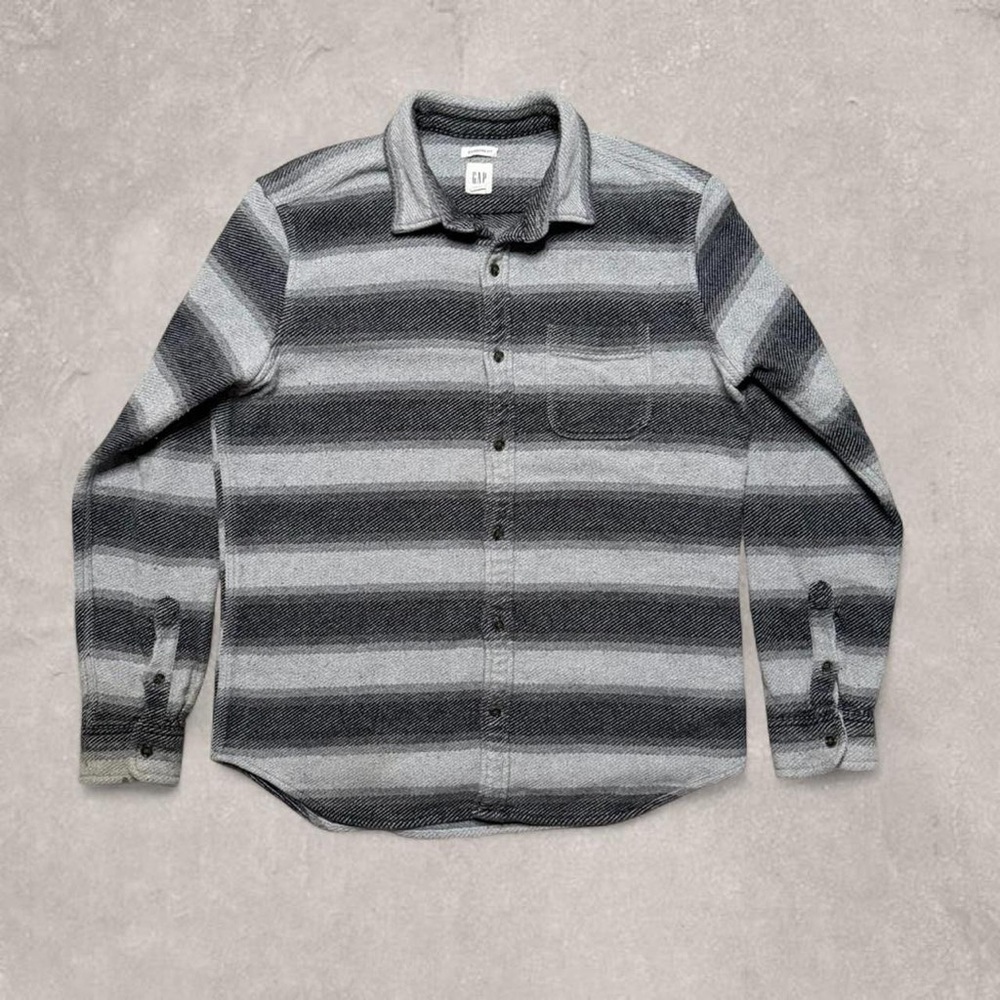 Gap Striped Heavyweight Cotton Button Up Flannel Skater Surfer Shirt